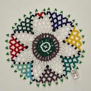 Southwest Hand beaded doilie doily handmade